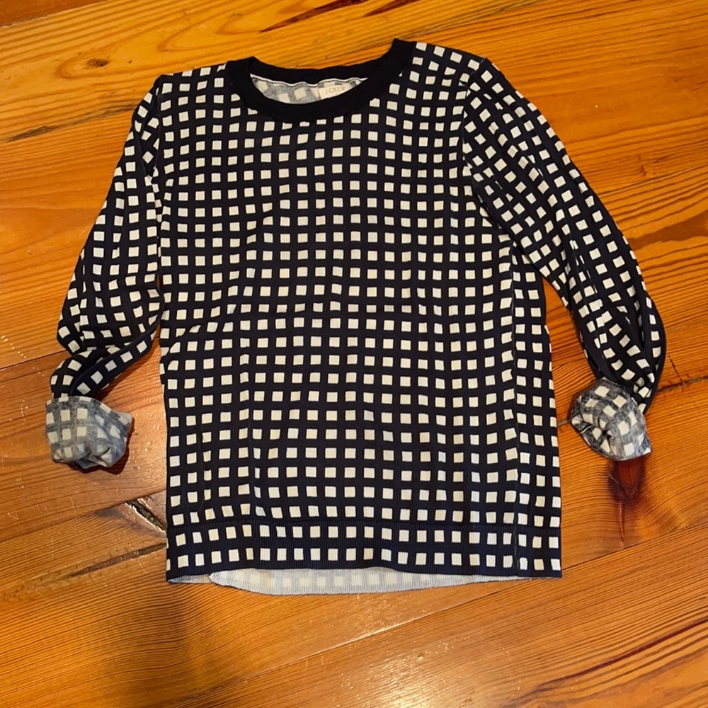 J crew small checkered sweater